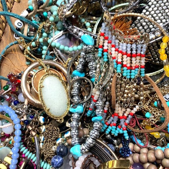 Boho Chic Jewelry Bulk Lot – 1 LB Bundle Of Wearable Jewelry Mixed Styles - Picture 4 of 8